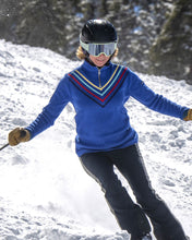 Load image into Gallery viewer, women's blue ski sweater