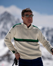 Load image into Gallery viewer, Man wearing ivory downhill racer ski sweater