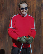Load image into Gallery viewer, Men's red crew neck ski sweater