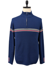 Load image into Gallery viewer, Navy merino wool ski sweater
