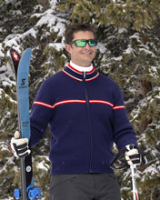 Load image into Gallery viewer, mens merino wool full zip ski sweater