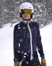 Load image into Gallery viewer, Delaine women's cardigan blue ski sweater