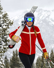 Load image into Gallery viewer, Delaine women's red ski sweater
