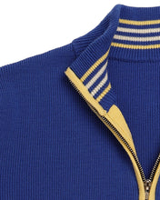 Load image into Gallery viewer, Men's Merino Wool Quarter Zip Ski Sweater in Ultramarine