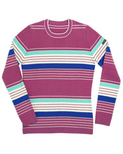 Load image into Gallery viewer, Women's Merino Wool Crew Neck Ski Sweater in Azalea Full Stripe