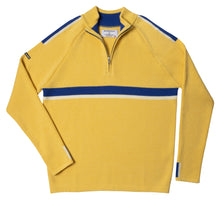 Load image into Gallery viewer, Men's Delaine Downhill Racer yellow ski sweater