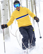 Load image into Gallery viewer, Phil Maher wearing yellow Downhill Racer merino wool ski sweater