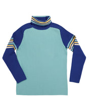 Load image into Gallery viewer, Delaine Women's Turtleneck Women's Vintage Ski Sweater in Aqua compares to Demetre