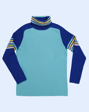 Load image into Gallery viewer, Women's Merino Wool Turtleneck Ski Sweater in Aqua
