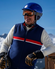 Load image into Gallery viewer, Man wearing men's merino wool ski vest
