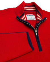 Load image into Gallery viewer, Men&#39;s red quarter zip ski sweater
