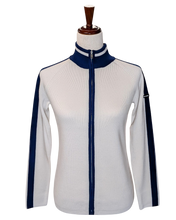 Load image into Gallery viewer, Women's ivory cardigan ski sweater
