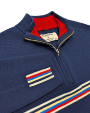 Load image into Gallery viewer, Men's Carver Merino Wool Ski Sweater- Navy Blue
