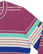 Load image into Gallery viewer, Women&#39;s Merino Wool Crew Neck Ski Sweater in Azalea Full Stripe
